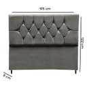 Ver imagem 2 de Cabeceira Cama Box Estofada King 195 cm Geovana Suede Cinza