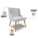 Ver imagem 3 de Kit 4 Cadeiras Estofadas para Sala de Jantar Pés Palito Lia Linho Cinza - Ibiza