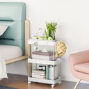 Ver imagem 6 de Prateleira Multiuso 3 Andares com Rodinhas - Organize com Facilidade Cor:branca