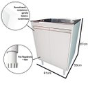 Ver imagem 2 de Tanque De Lavar Roupa De Inox 46l Gabinete 2 portas Montado
