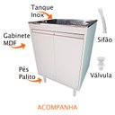 Ver imagem 3 de Tanque De Lavar Roupa De Inox 46l Gabinete 2 portas Montado