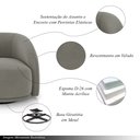 Ver imagem 3 de Kit 2 Poltronas Decorativas Jenny Base Giratória em Metal Preto Veludo Cinza G45 - Gran Belo