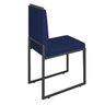 Cadeira Estofada com Base de Metal Base Preta Azul Marinho:preto/azul Marinho - 1