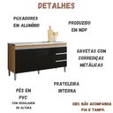 Ver imagem 2 de Balcão para Pia Andréia 150 Cm 3 Portas Amendoa Preto Ajl