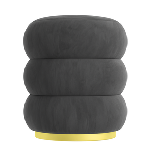 Puff Banqueta Decorativo Luxo Versatil Cookie Zahav Estofado:cinza-escuro