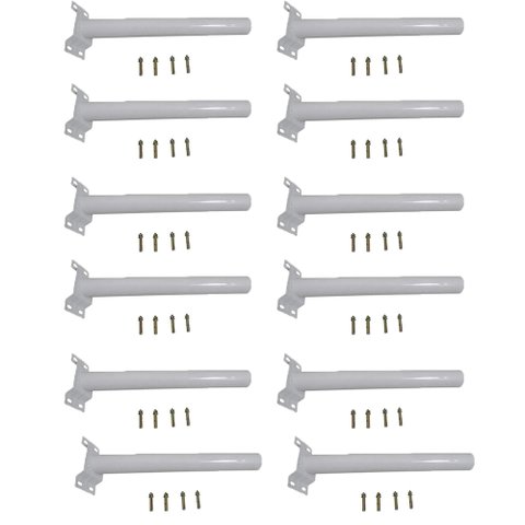 Suporte Barra Poste Apoio Luminaria Solar Parede Rua Kit 12 Und Jardins Casa Quintal