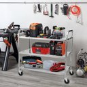 Ver imagem 3 de Carrinho de Aço Inoxidável Takywep com 3 Andares e Rodas com Trava para Cozinha, Restaurante e