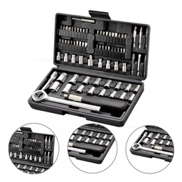 Jogo de Soquetes Catraca de 1/4 e 3/8 - 75 Peças - 2 Jogo de Soquetes Catraca de 1/4 e 3/8 - 75 Peças - 2