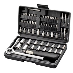 Jogo de Soquetes Catraca de 1/4 e 3/8 - 75 Peças - 3 Jogo de Soquetes Catraca de 1/4 e 3/8 - 75 Peças - 3