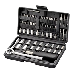 Jogo de Soquetes Catraca de 1/4 e 3/8 - 75 Peças - 1 Jogo de Soquetes Catraca de 1/4 e 3/8 - 75 Peças - 1