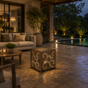 Ver mais imagens de Abajur Luminária Decorativa de Metal Cobre Rosé Vazado 33 x 31 x 31 cm