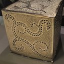 Ver imagem 5 de Abajur Luminária Decorativa de Metal Cobre Rosé Vazado 33 x 31 x 31 cm