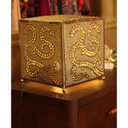 Ver imagem 3 de Abajur Luminária Decorativa de Metal Cobre Rosé Vazado 33 x 31 x 31 cm