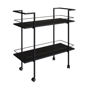 Carrinho Bar Industrial com 2 Prateleiras P1036 Preto