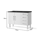 Ver imagem 4 de Gabinete Armario Ideal de Aço P/ Cozinha C/ 4 Gavetas e 2 Portas 1,20 M - Branco/Preto - MARROART