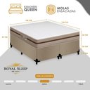 Ver imagem 6 de Cama Box Queen Bipartido Suede + Colchão Molas Ensacadas Royal Sleep Bioclassic 158cm Cor:Bege