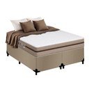 Ver imagem 1 de Cama Box Queen Bipartido Suede + Colchão Molas Ensacadas Royal Sleep Bioclassic 158cm Cor:Bege
