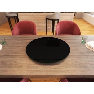 Prato Giratório de Mesa 80 cm em Vidro Temperado 8mm - Cor Preto