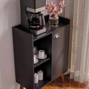 Ver imagem 4 de Aparador Caffe Organizador Mumbai Preto com Puxador Cromado