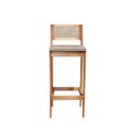 Ver imagem 3 de Kit 2 Banquetas Assento Encosto Estofado em Linho Hellen:mel com Palha