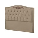 Ver imagem 1 de Cabeceira Casal Queen Estofada para Cama Box Maitê Veludo Bege Escuro