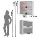 Ver imagem 4 de Armário Aéreo de Cozinha 80cm 2 Portas Basculantes C/vidro 100% Mdf Phoenix Móvel na Caixa