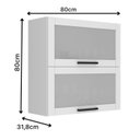 Ver imagem 2 de Armário Aéreo de Cozinha 80cm 2 Portas Basculantes C/vidro 100% Mdf Phoenix Móvel na Caixa