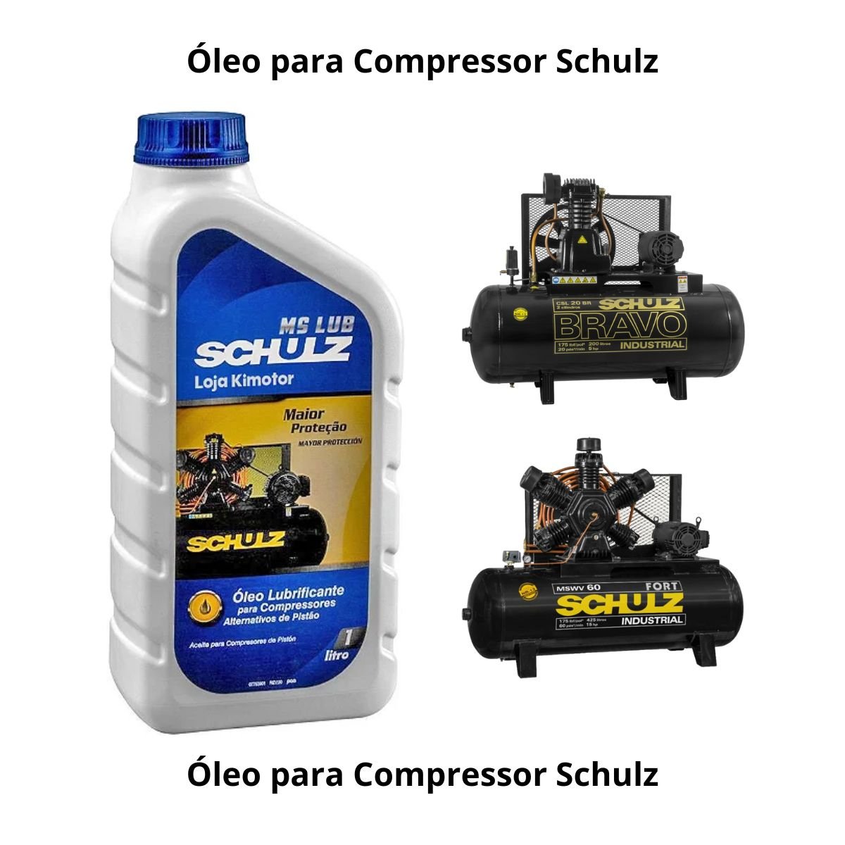 Óleo Lubrificante para Compressor de Pistão 1 Litro Ms Lub - Schulz 0100011-0 - 2