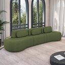 Ver imagem 1 de Sofá Sala de Estar Modulado França 366cm Encosto Articulável com Almofadas Linho Verde G45 - Gran Be