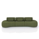Ver imagem 7 de Sofá Sala de Estar Modulado França 366cm Encosto Articulável com Almofadas Linho Verde G45 - Gran Be