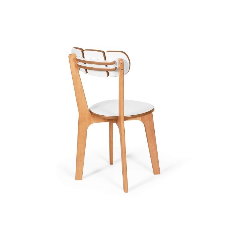 Conjunto de Jantar Mesa Itália 100 Cm com 4 Cadeiras em Madeira Divino Branco - 4