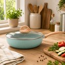 Ver imagem 2 de Wok de Indução com Tampa Botanika Antiaderente Ceramic Life 3,4 Litros Verde Brinox
