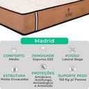 Ver imagem 2 de Cama Box Baú Solteirão Cinza e Colchão Madrid Molas Vstore