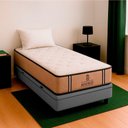 Ver imagem 1 de Cama Box Baú Solteirão Cinza e Colchão Madrid Molas Vstore