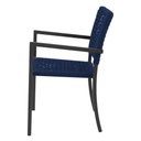 Ver imagem 4 de Kit 6 Cadeiras Marília Corda Náutica Base em Alumínio Preto/azul Marinho