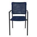 Ver imagem 3 de Kit 6 Cadeiras Marília Corda Náutica Base em Alumínio Preto/azul Marinho
