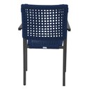 Ver imagem 5 de Kit 6 Cadeiras Marília Corda Náutica Base em Alumínio Preto/azul Marinho