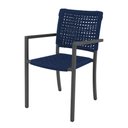 Ver imagem 2 de Kit 6 Cadeiras Marília Corda Náutica Base em Alumínio Preto/azul Marinho