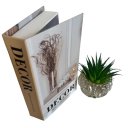 Ver imagem 1 de Livro de papelão 'Decor' e vaso de vidro trabalhado âmbar