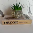 Ver imagem 2 de Livro de papelão 'Decor' e vaso de vidro trabalhado âmbar