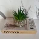 Ver imagem 3 de Livro de papelão 'Decor' e vaso de vidro trabalhado âmbar