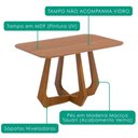 Ver imagem 2 de Mesa de Jantar Bromelia com 4 Cadeiras Estofadas Damasco Linho Cinza Natuem