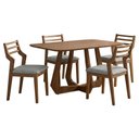 Ver imagem 1 de Mesa de Jantar Bromelia com 4 Cadeiras Estofadas Damasco Linho Cinza Natuem