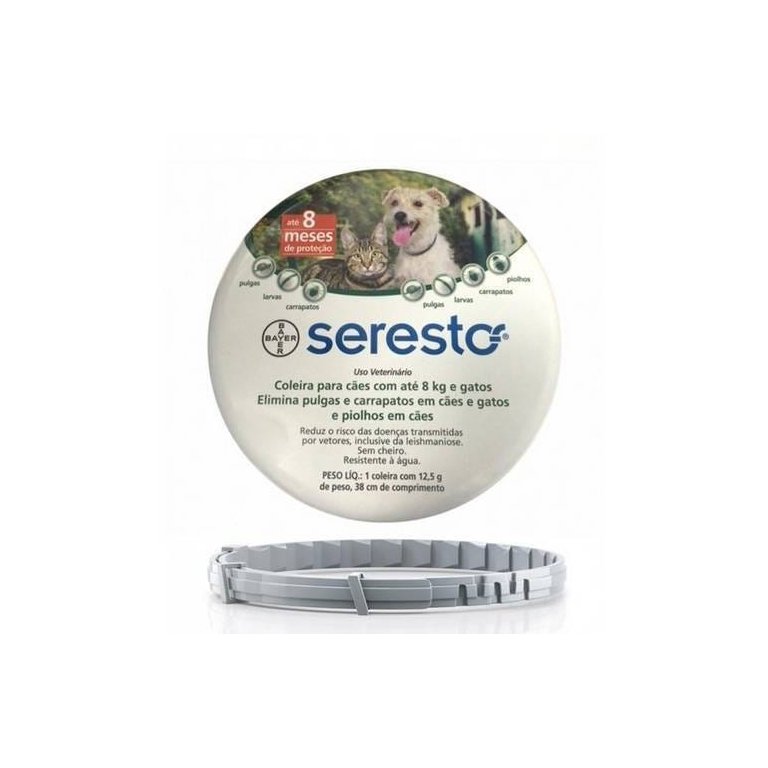 Coleira Seresto Cães e Gatos até 8kg