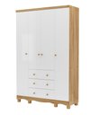Ver imagem 1 de Armário Junior New 4 Portas - Moveis Peroba Branco Brilho/carvalho