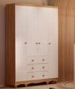 Ver imagem 4 de Armário Junior New 4 Portas - Moveis Peroba Branco Brilho/carvalho