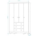 Ver imagem 2 de Armário Junior New 4 Portas - Moveis Peroba Branco Brilho/carvalho