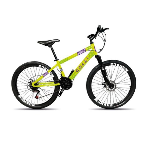 Bicicleta Colli Mônaco Aro 26 Disco 21 V Rapid Fire Cor Vermelho Tamanho do Quadro 13,5 Amarelo