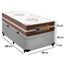 Ver imagem 3 de Cama Box Baú Solteiro Sintético + Colchão Molas Ensacadas Texas Prime Colchões 88cm - Suporta At