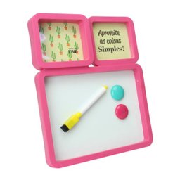 Porta Retrato E Quadro Para Recados Caneta Imã Foto 10x7cm - 1